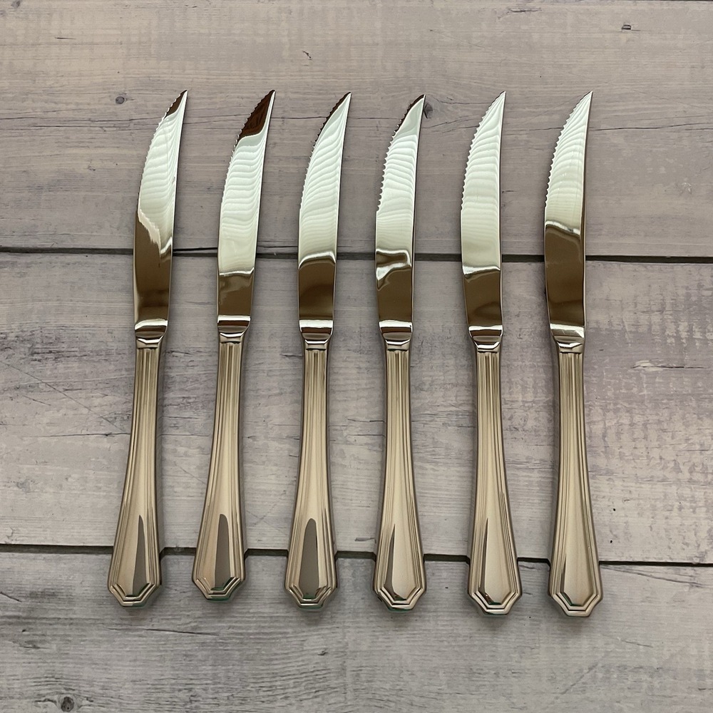 Wallace ARLINGTON Steak Knives Set Of 6 Stainless Steel Flatware #4